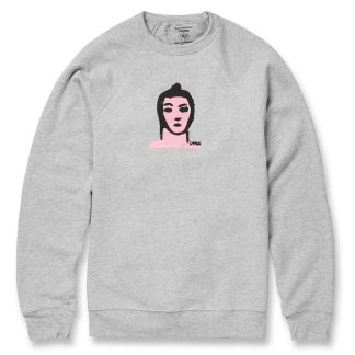 Uma Landsleds Pink Lady Crewneck Sweatshirt Gray Large