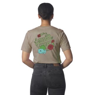 Pokémon Grass Type 1 S/S Fitted T-Shirt Warm Grey Womens Santa Cruz