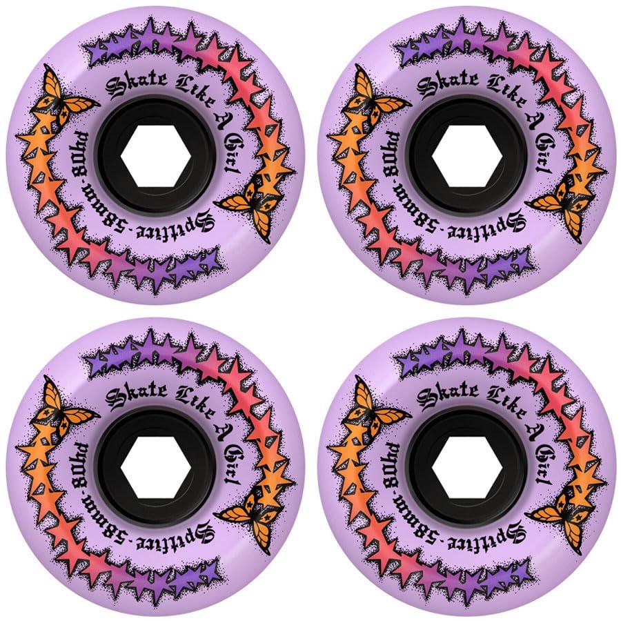 Spitfire Skateboard Wheels 58mm F4 99A Skate Like A Girl Evolution Purple
