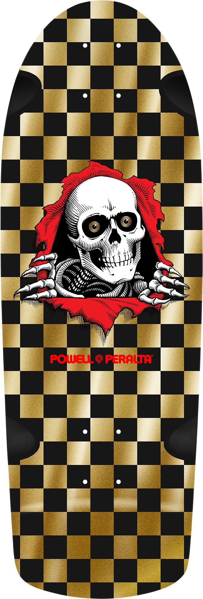 Powell Peralta OG Ripper Checker Reissue Skateboard Deck Gold Foil - 10 x 30