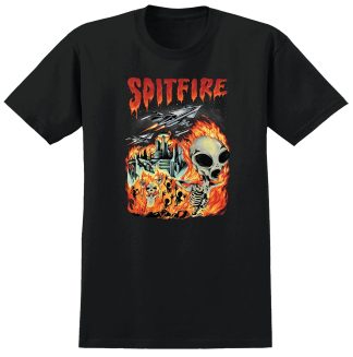 SPITFIRE INVASION TEE BLACK W/ MULTICOLOR PRINT